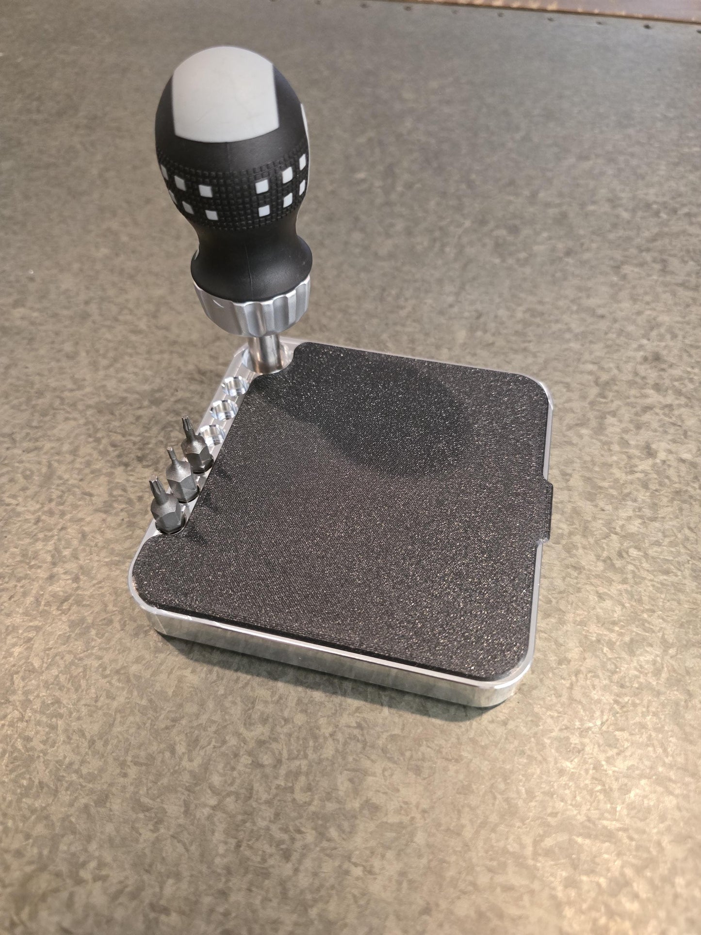 EDC Maintenance Tool Tray - Bit and Driver Holder with Cover- Machined 6061 Aluminum. Magnetic Bit holders