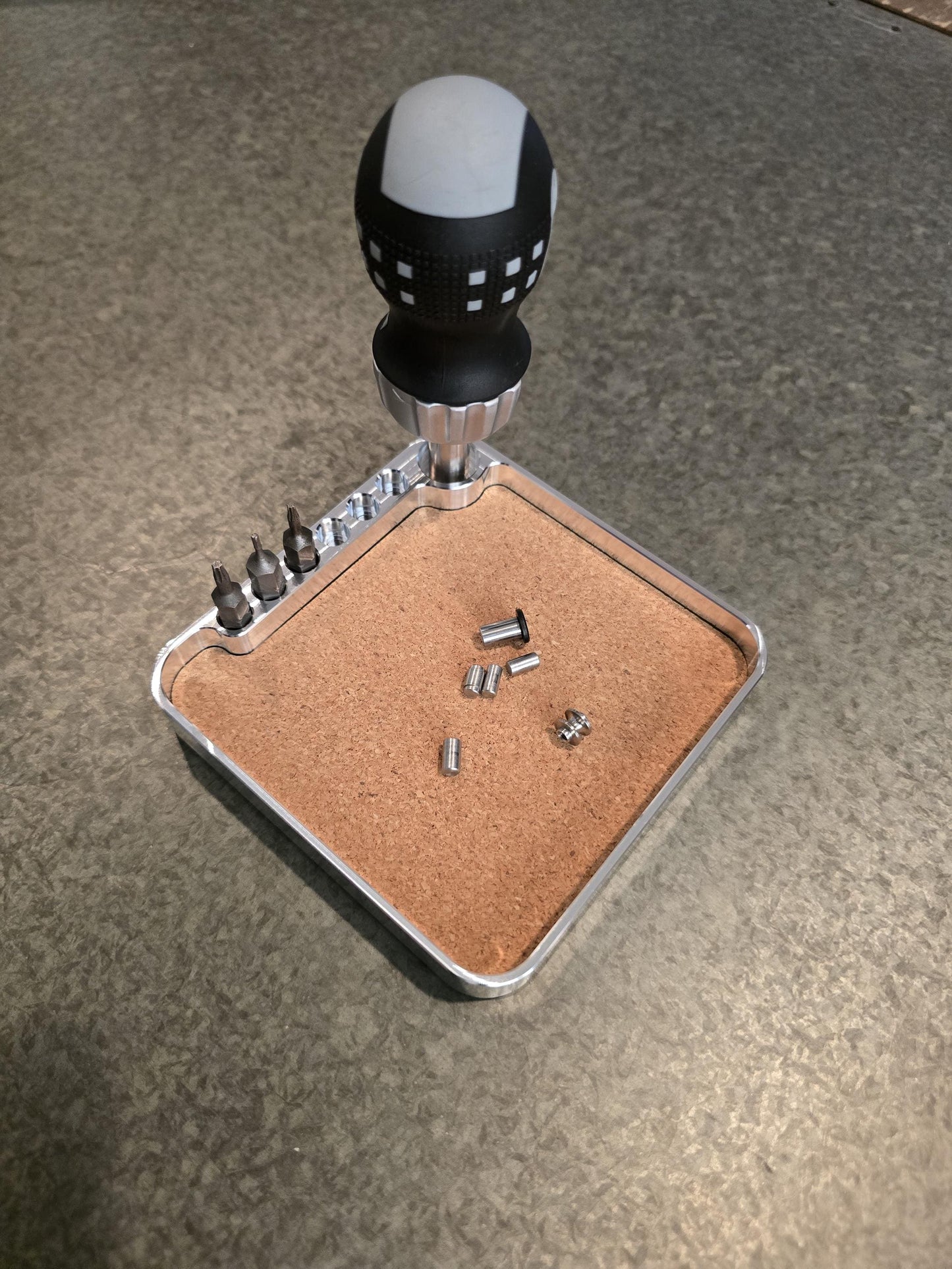 EDC Maintenance Tool Tray - Bit and Driver Holder with Cover- Machined 6061 Aluminum. Magnetic Bit holders