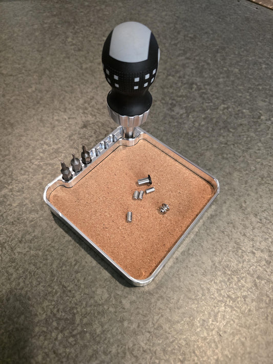 EDC Maintenance Tool Tray - Bit and Driver Holder with Cover- Machined 6061 Aluminum. Magnetic Bit holders