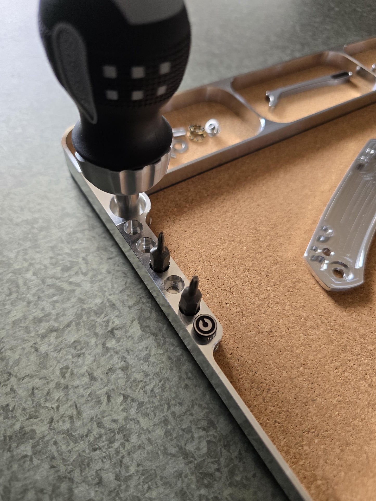 Large EDC or Hobby Maintenance Tray - Machined 6061 Aluminum - Magnetic Hex Bit Holders
